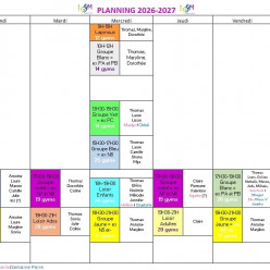 CALENDRIER HEBDOMADAIRE D’ENTRAÎNEMENT